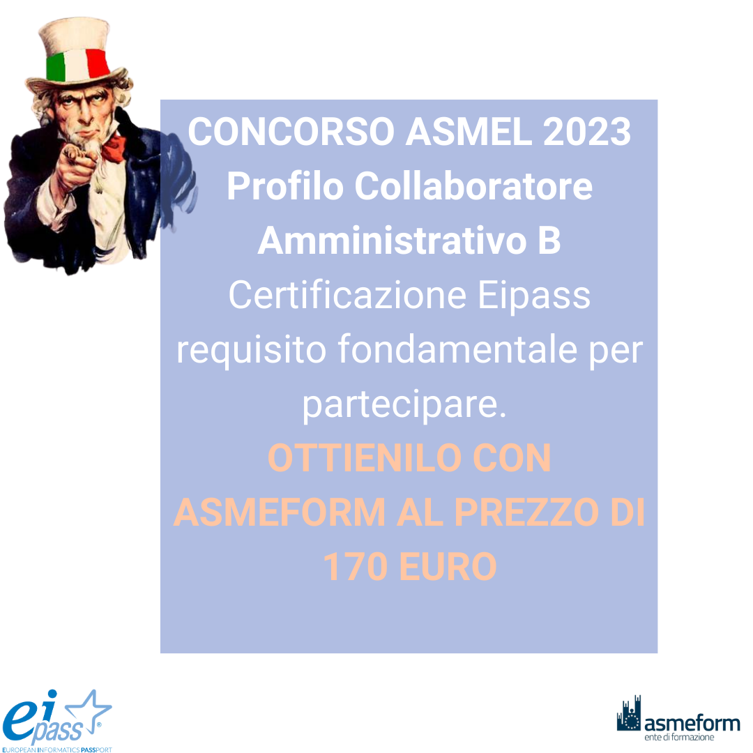 Maxi concorso ASMEL: certificazione informatica requisito fondamentale per diventare collaboratore amministrativo!